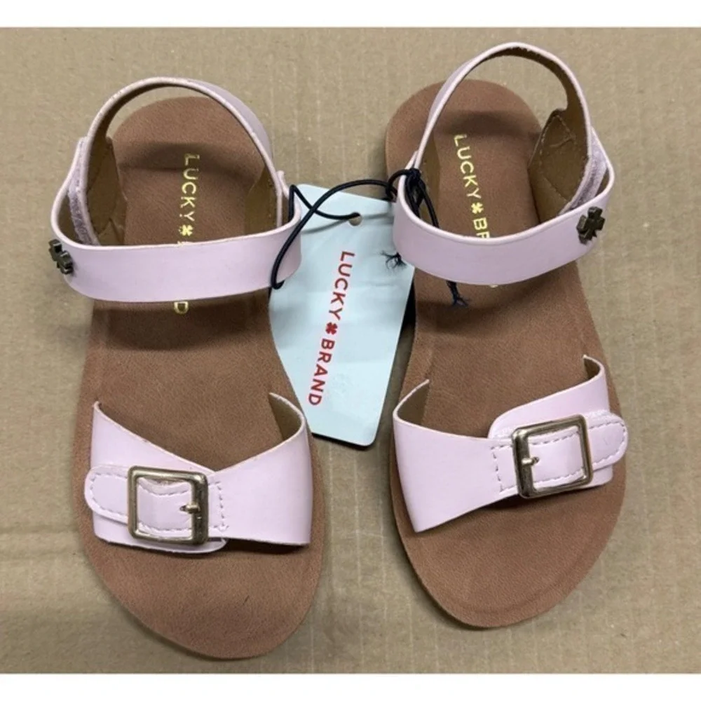 Lucky Brand GAN-TGS Girls Blush Pink Buckle Ankle Strap Sandals Size‎ 6 Toddler